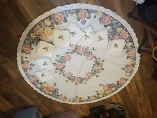 Round Tablecloth Approximately 66" 8 Napkins