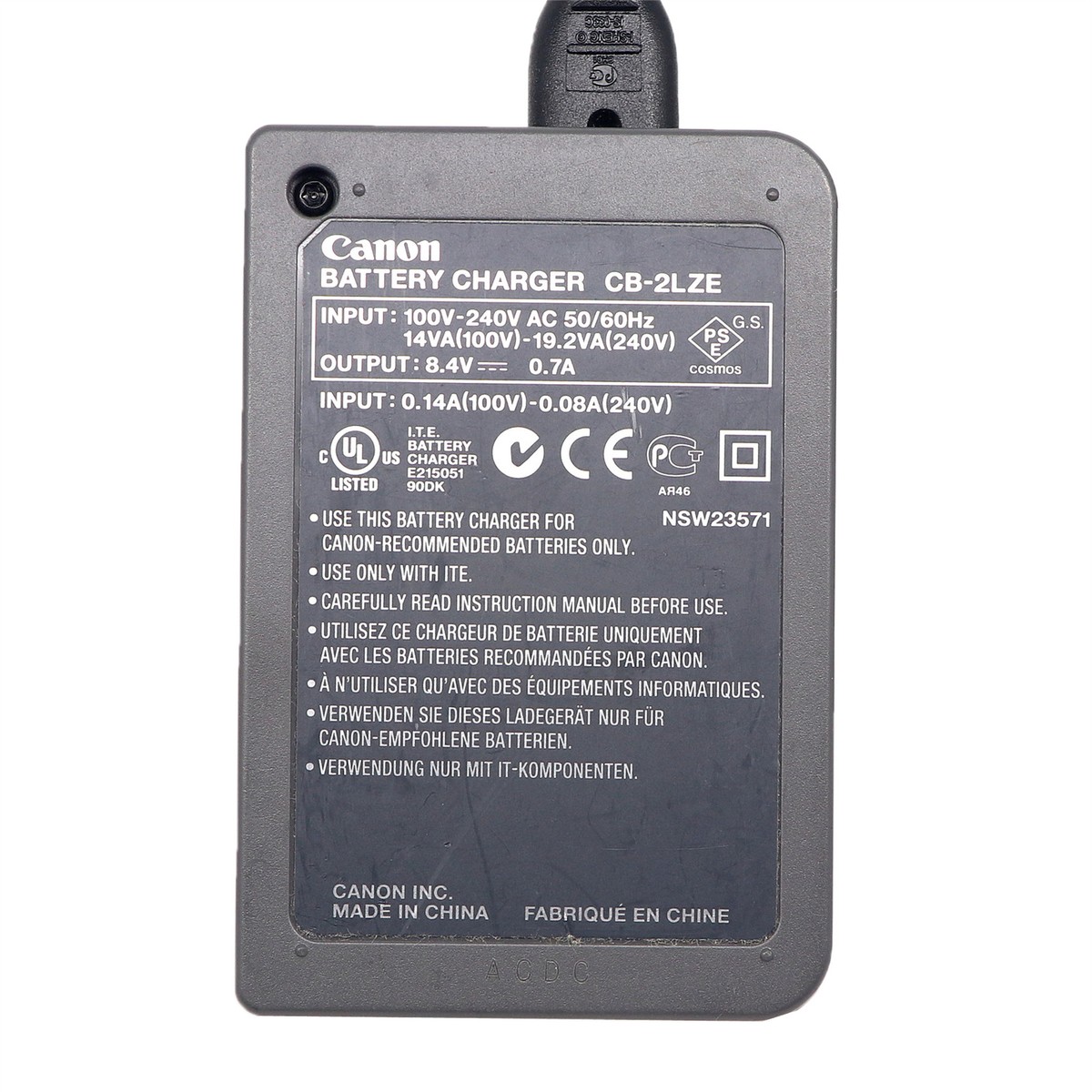Canon CB-2LZE Charger for PowerShot G11 G12 SX30 SX30IS Camera