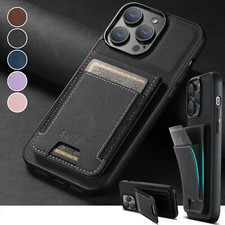 Magnetic closure back flip wallet leather case kickstand card holder Shockproof