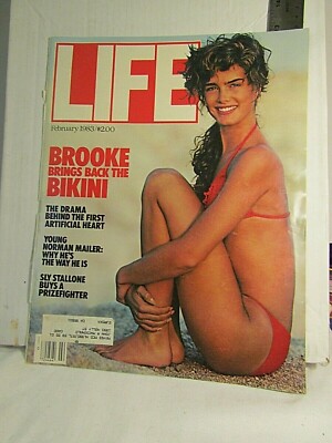 1983 Brooke Shields bikini cover only, Martini & Rossi vermouth ad back 13x10''
