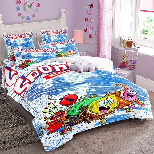 3D Spongebob Squarepants Digital Printed Duvet Cover Pillowcase Bedding
