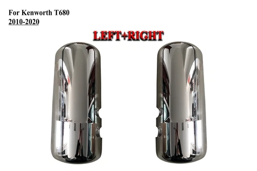 Pair Right+Left Side Door Mirror Chrome Back Cover for Kenworth T680 T880 W990