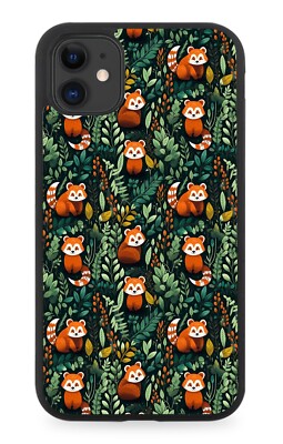 Roter Panda im Dschungel Muster Gummi Handyhülle Pandas Blätter Wald Kinder CG3