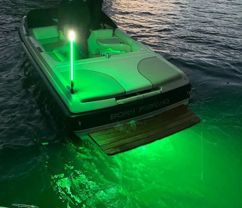 GREEN QUASAR LED BOAT DRAIN PLUG LIGHT 8000 LUMENS UNDERWATER TRANSOM BOAT LED - Bild 5 von 8