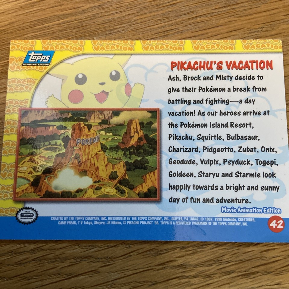 Topps Pokemon Cards Pikachus Vacation 1999 Shiney eBay
