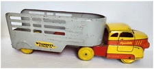 Vintage 1950s Wyandotte Express; Pressed Steel Livestock Cattle Truck & Trailer