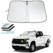 JJMY For 2019-2025 Chevy Silverado Windshield Sun Shade Cover UV Block Foldable