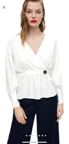 ZARA NWT WOMAN White Puff Sleeve BLOUSE 
