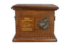 Schnauzer - urn for dog ashes, personalized urn with engraving and bas-relief, c