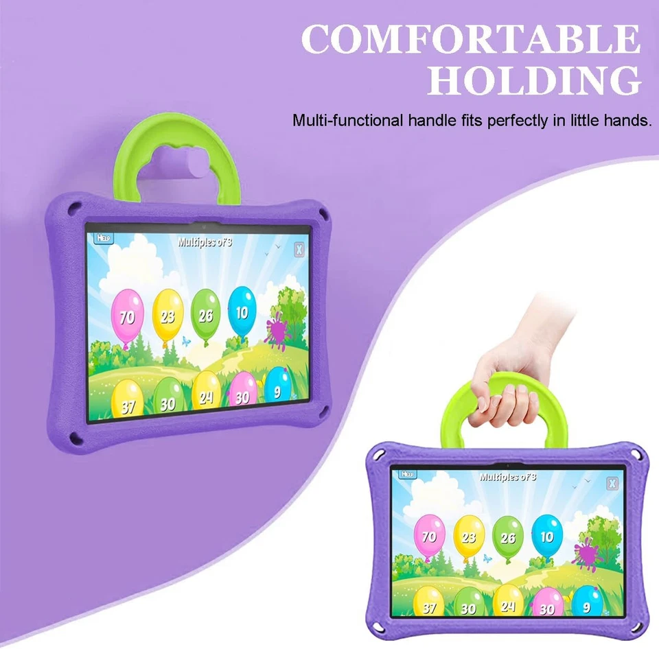 Riaour Kids Case for 10" Tablet 2023/2021 Shockproof Anti-Slip Purple Cover - Image 4 of 4