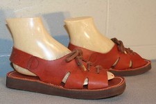 Fits Sz 8 N NOS Vtg 1970s 9 SHOES WIDE STRAP Platform LEATHER Boho SANDALS