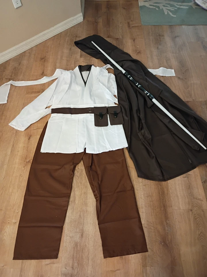 Star Wars Caballero Jedi Obi-Wan Disfraz Disfraz Uniforme Adulto Conjunto Halloween Lo último Foto 2 de 4