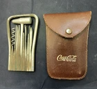 Toolmaster Coca Cola Vtg Swiss Multi Tool Bow Folding Pocket USA Leather Case