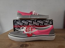 Vans grau & pink Neon Leder Schnürschuhe UK 5 neu im Karton