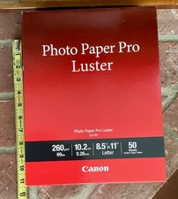 Canon Photo Paper Pro Luster  8 1/2” x 11” LU-101 50 Sheets NEW Sealed Box