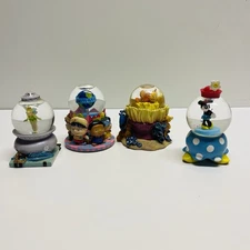 Disney Mini Globe Lot Of 4 - Nemo - Tinker Bell - It’s Small World - Minnie