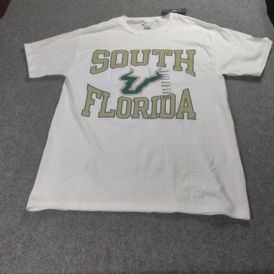 South Florida Bulls Shirt Men Medium White USF Logo Crewneck Champion Logo
