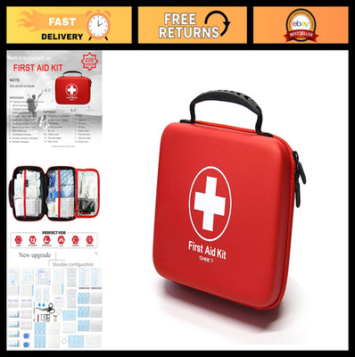 Emergency First Aid Kit 228pcs - Waterproof Case for Home, Car, Camping, Sports
