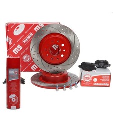 Bremsscheiben + Bremsbeläge + Bremsenreiniger hinten für ALFA ROMEO 147, 156, GT