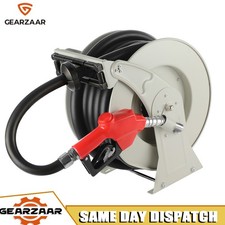 Extra Long Diesel Fuel Hose Reel 300 PSI Retractable Spring-Driven Reel w/Nozzle