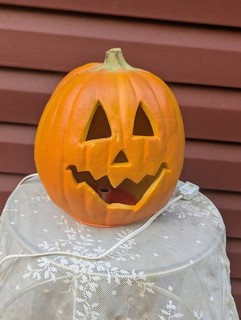 Vintage Trendmaster Halloween Jack O Lantern 9" Pumpkin Blow Mold 1995