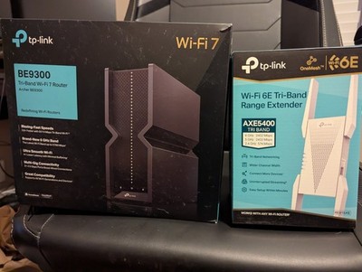 TP-Link BE9300 Tri-Band WiFi7 Router Archer  & TP-Link  RE815XE Range Extender