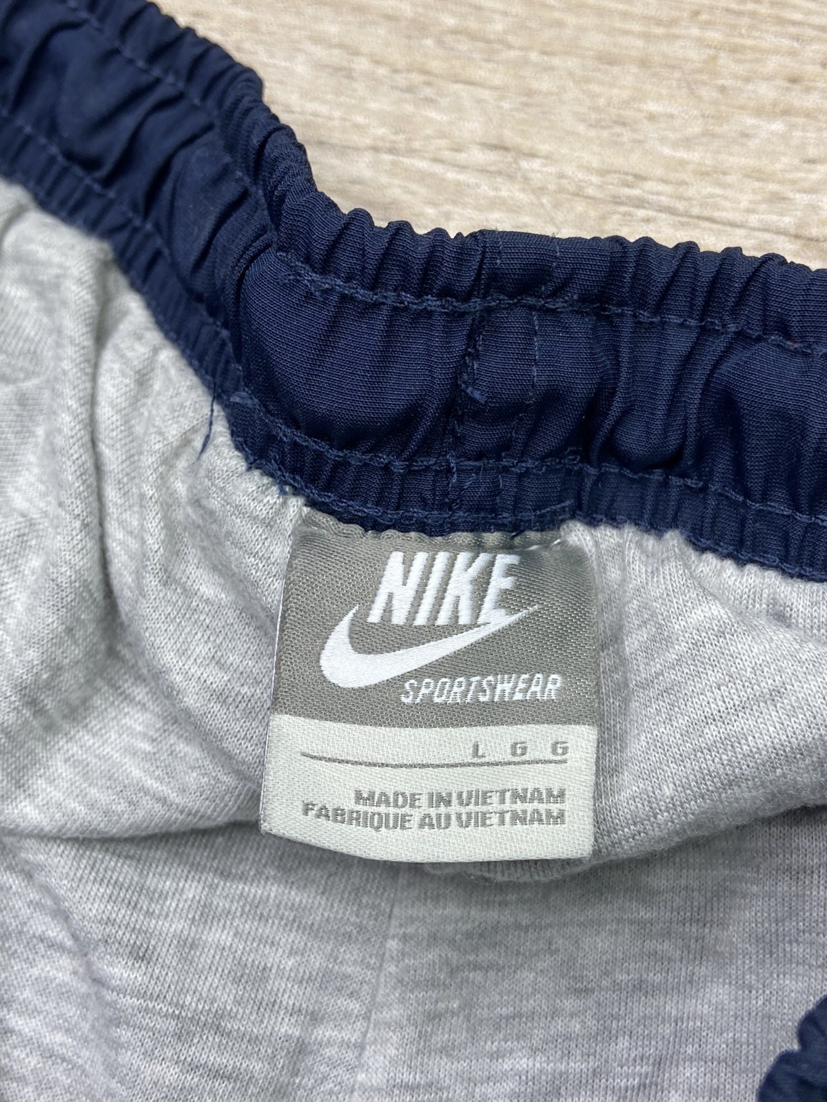 Vintage Nike Track Pants Mens L Blue Zip Legs Y2K Lined Loose Fit Baggy Striped thumbnail 5