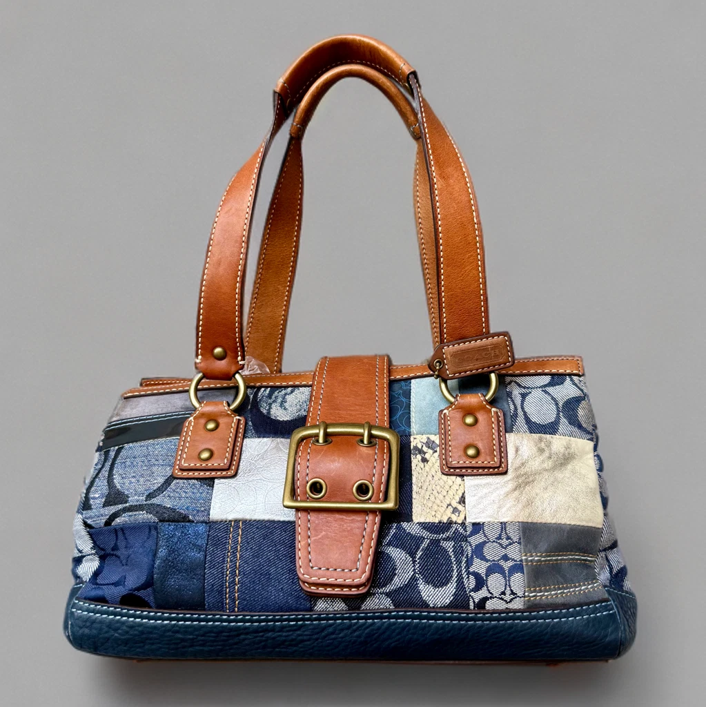 Coach Patchwork Denim Exterior Satchel/Top Handle Bag Handbags