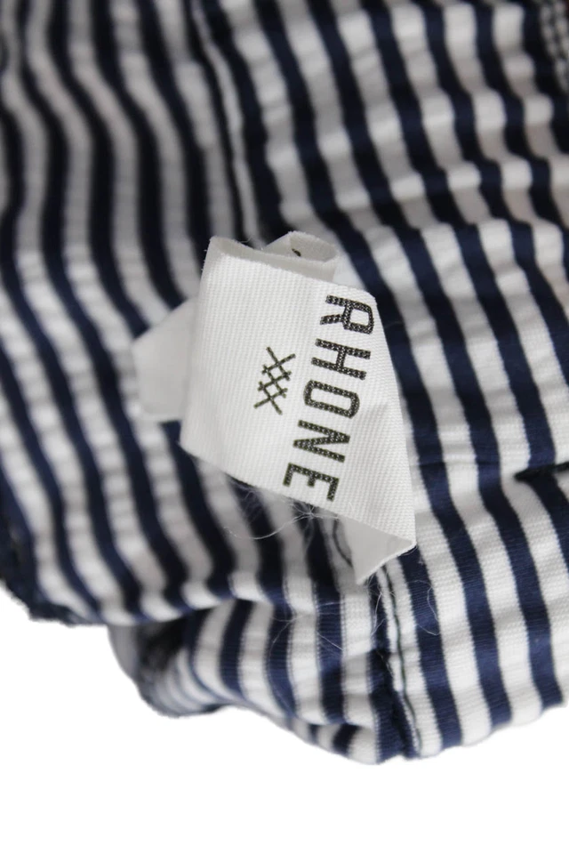 Pantalones cortos deportivos Rhone para mujer a rayas con cordón en la cintura con bolsillos azules talla S Foto 4 de 4