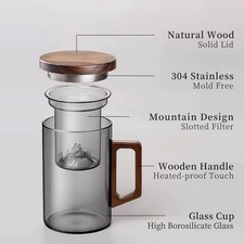 Tazza da tè in vetro trasparente - borosilicato resistente al calore 500 ML