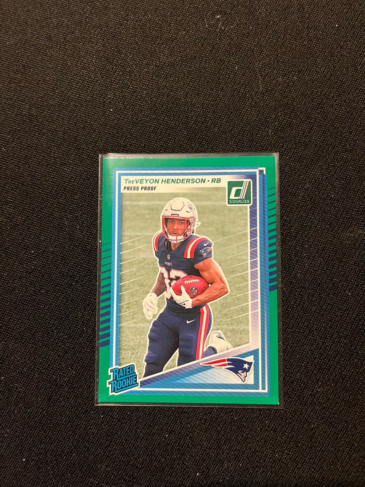 2025 Panini Donruss TreVeyon Henderson Green Press Proof Rated Rookie #332 RC
