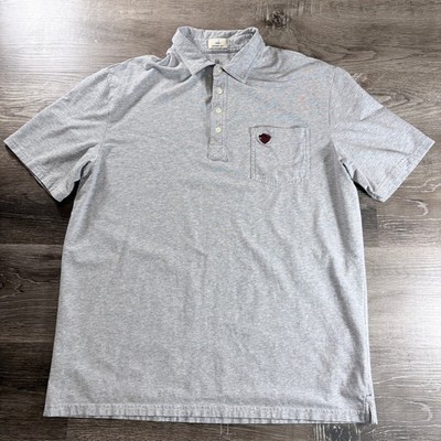 Johnnie-O Mens Hangin Out Gray Polo Shirt Embroidered Bear Mascot XL S/S