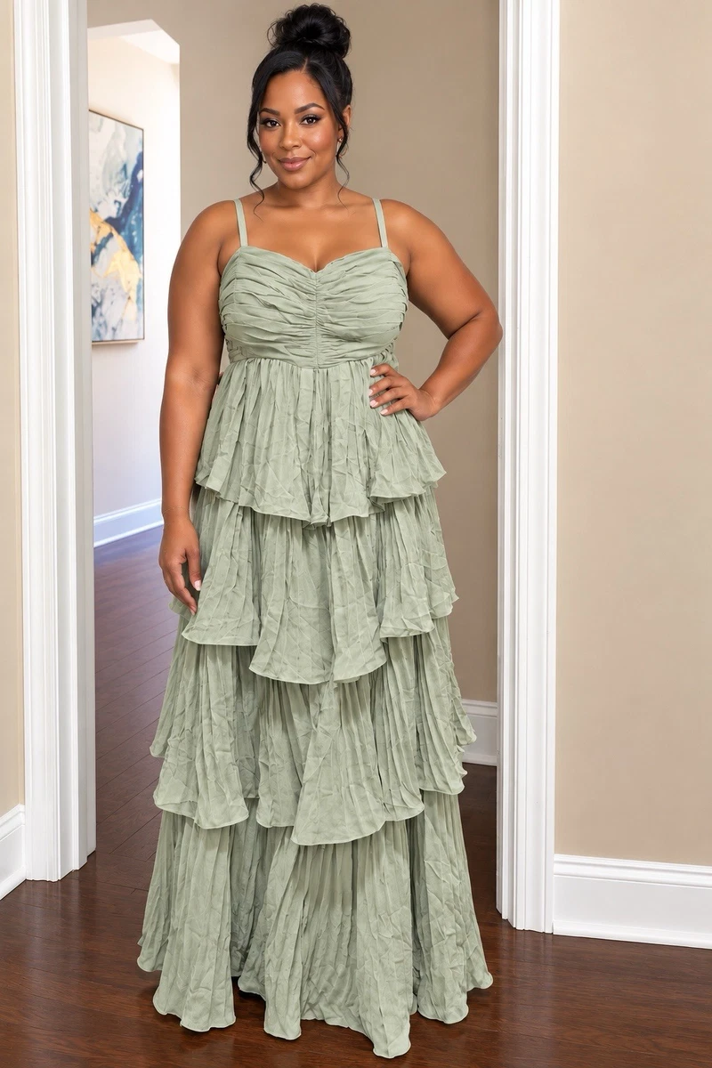 long layered dresses for Women for sale layered ruffle dress with sleeves