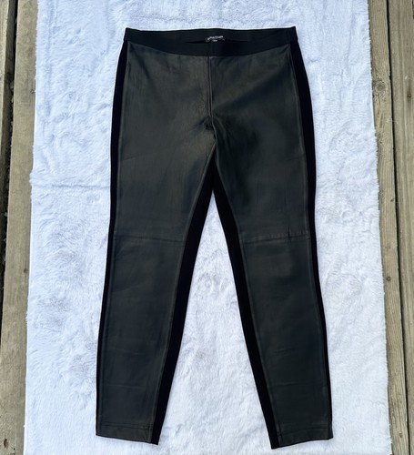 Leggings En Cuir Véritable Agneau Eileen Fisher – Taille XS Noir – Neuf Sans étiquettes