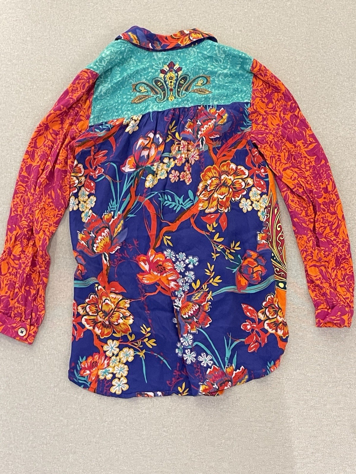 Soft Surroundings Patchwork Floral Button Down | … - image 3