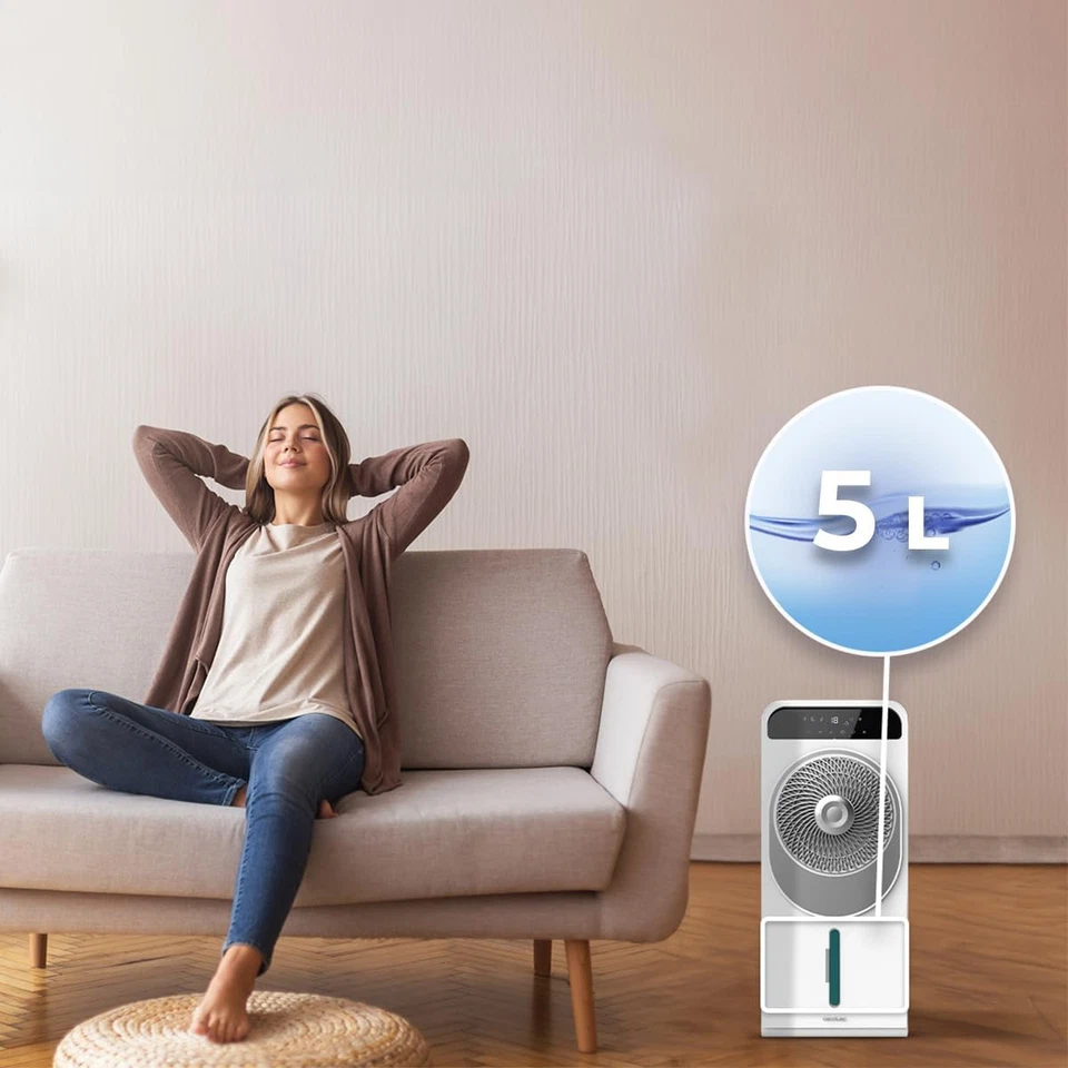 - Condizionatore Evaporativo Energysilence 5000 Cool Wave, Motore CC 60W, Capaci - Immagine 3 di 4