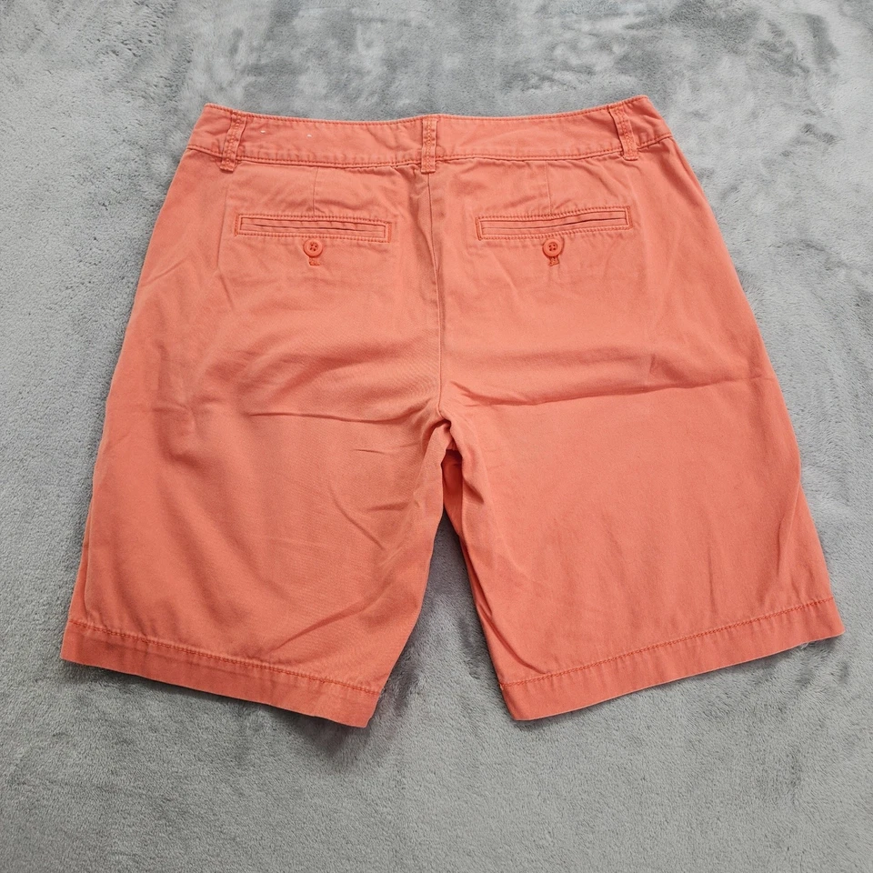Ann Taylor LOFT Shorts Womens 6 Orange Original Mid Rise Cotton Twill 9in Summer - Image 2 of 4