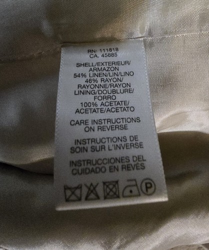 Chaqueta Blazer Michael Kors Mezcla Lino Para Mujer Talla 12 Beige Tono Dorado Botón - Imagen 4 de 5