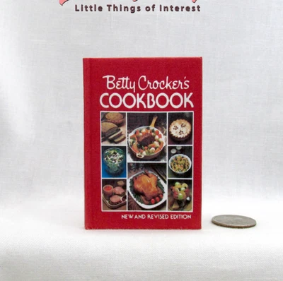 LITTLE THINGS OF INTEREST 1:4 Scale BETTY CROCKER Cookbook Illustrated Readable Miniature Book AG Scale