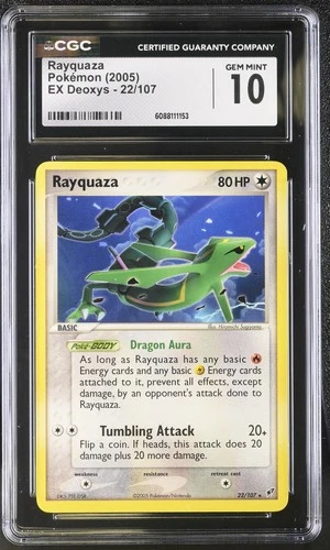 CGC 10 GEM MINT Rayquaza 2005 EX Deoxys 22/107 Pokemon Card
