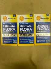 3 New RenewLife Extra Care Ultimate Flora Probiotic 30 Billion CFU - Exp. 09/26