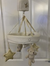 Next Musical Mobile Cot Mobile - Natural Colours Bears & Stars Great Condition
