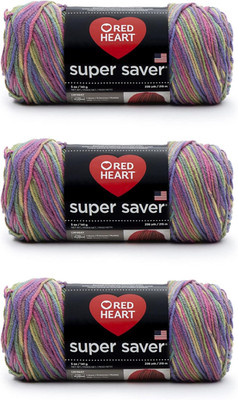 Red Heart Super Saver Yarn, 3 Pack, Artist Print 3 Count