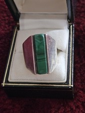 sterling silver malachite ring