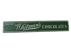 Vintage Agency Whitman’s Chocolates Porcelain Sign Green 24 in Long RARE
