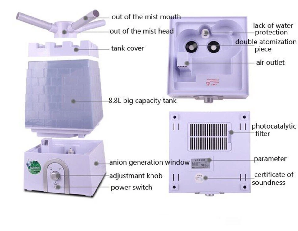8.8 Liters Humidifier Office Industrial Commercial Household Large Fog Volume - Image 3 of 4