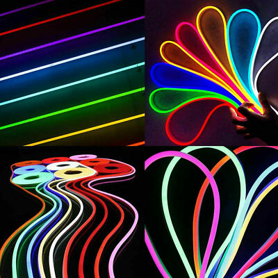 1M 2M 3M 5M 12V Flexible Sign Neon Lights Silicone Tube LED Strip Waterproof