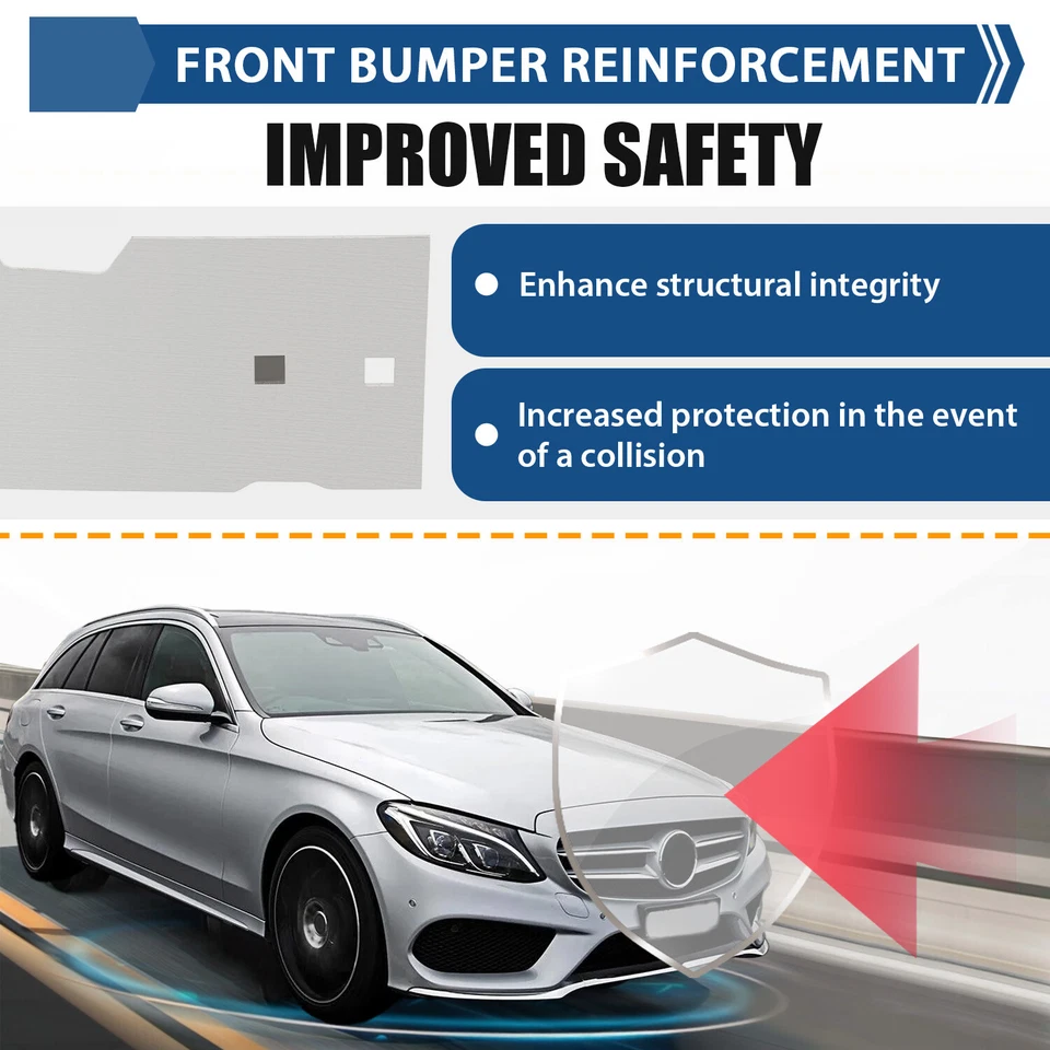 For Mercedes-Benz C Class W204 08-14 Front Bumper Reinforcement Impact Bar Face Foto 2 de 4