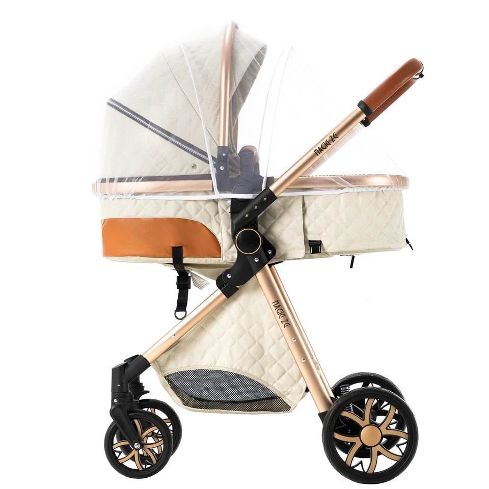 NEW 2 in 1 Baby Stroller Reversible Convertible Bassinet Pushchair 6 gifts White - Image 4 of 4