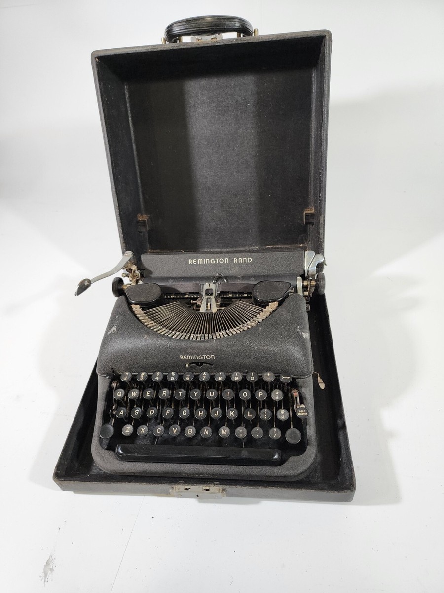 Remington Rand Deluxe Model 5 Vintage Portable Manual Typewriter w